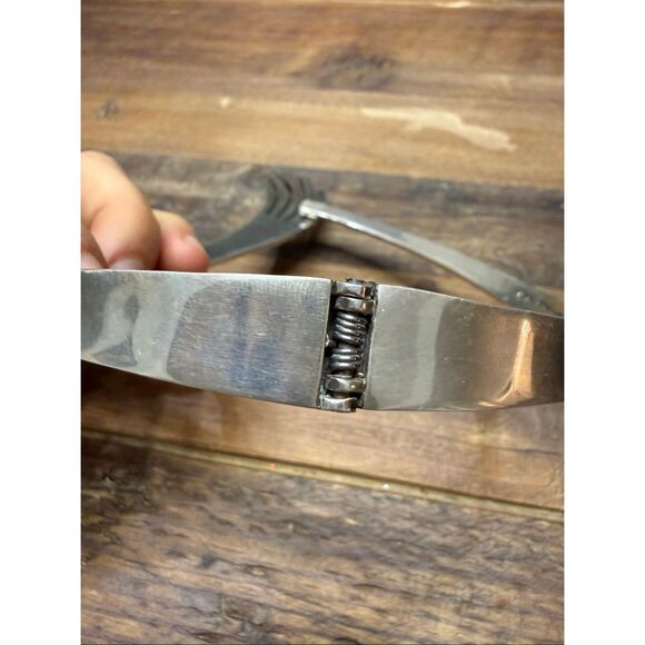 TB-54 FBS VINTAGE designer TAXCO MEXICAN sterling HINGED CHOKER NECKLACE 95.15g - Picture 3 of 4